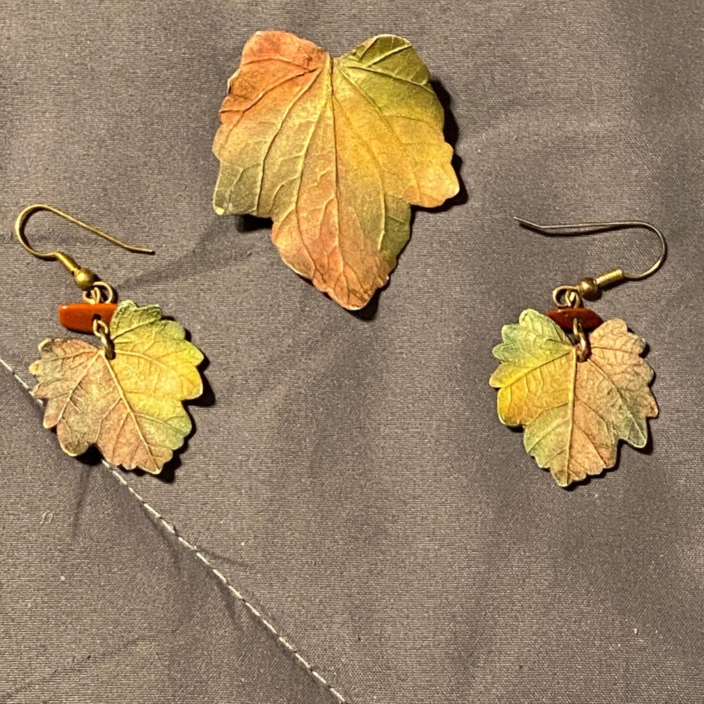 Porcelain Earrings & Pin Set